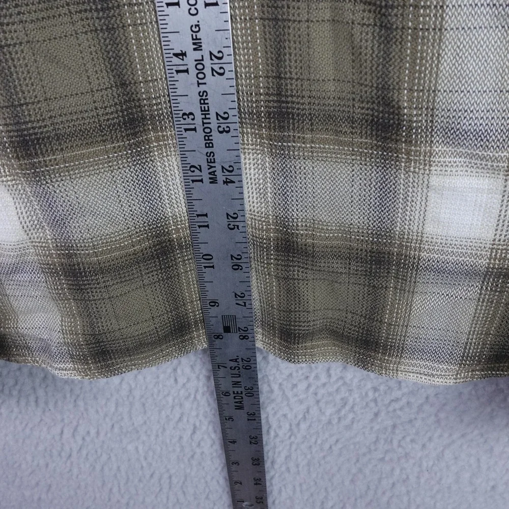 Kuhl Mens XL Brown White Plaid Long Sleeve Button Down Shirt Dual Pocket